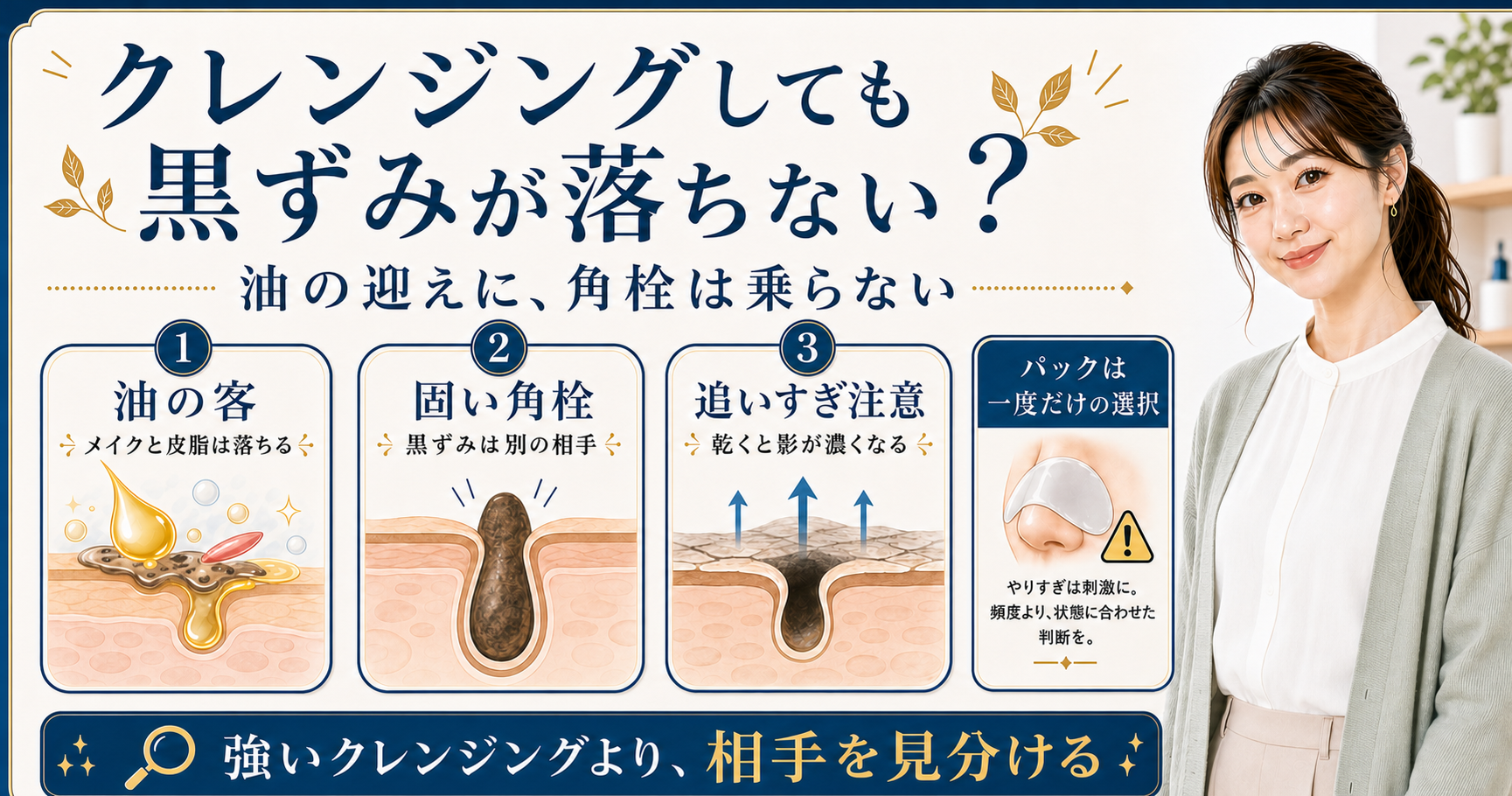 クレンジングしても黒ずみが落ちない？