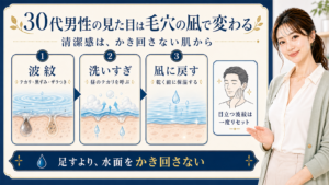 30代男性の清潔感を毛穴の凪として示す412記事アイキャッチ