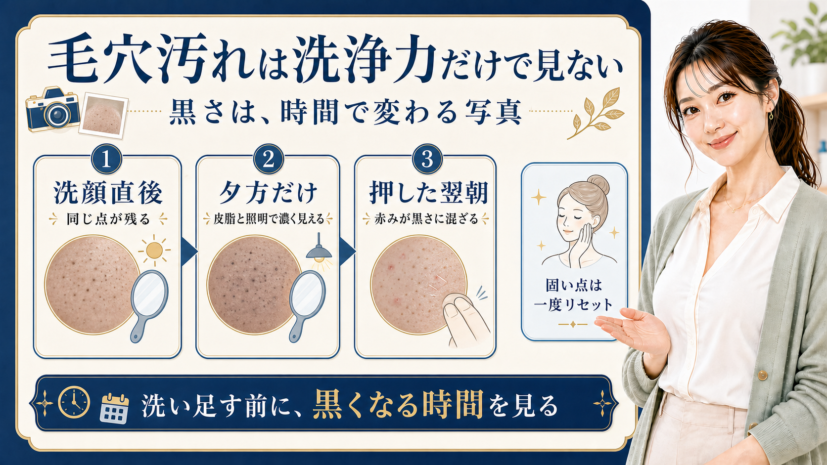 洗顔しても残る毛穴汚れを黒くなる時間で見る416記事アイキャッチ