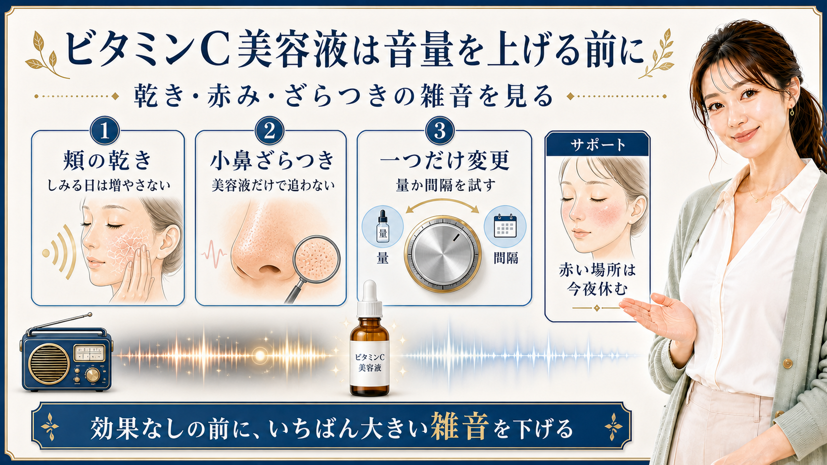 ビタミンC美容液が効果ない時に乾き赤みざらつきを見る423記事アイキャッチ