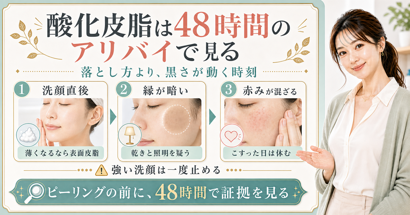酸化皮脂は48時間のアリバイで見る