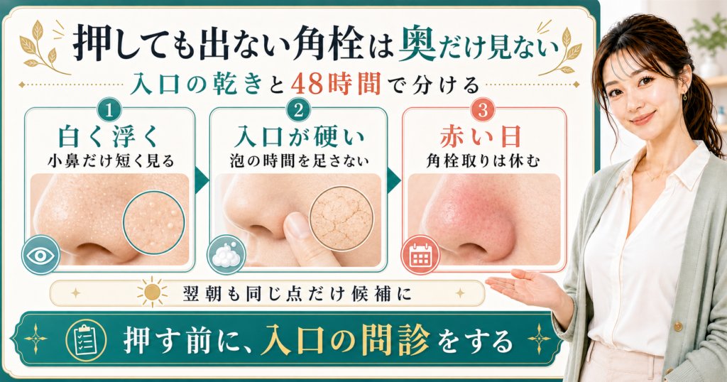 押しても出ない角栓は奥だけ見ない