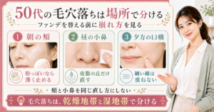 50代の毛穴落ちは場所で分ける