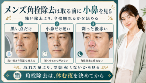 メンズ角栓除去は取る前に小鼻を見る
