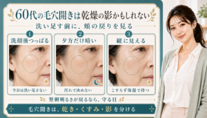 60代の毛穴開きは乾燥の影かもしれない
