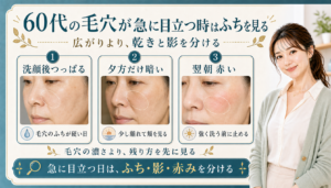 60代の毛穴が急に目立つ時はふちを見る