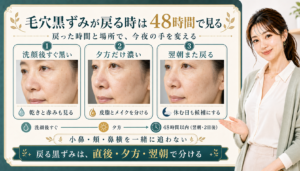 毛穴黒ずみが戻る時は48時間で見る