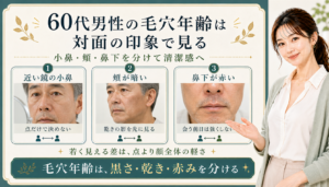 60代男性の毛穴年齢は対面の印象で見る