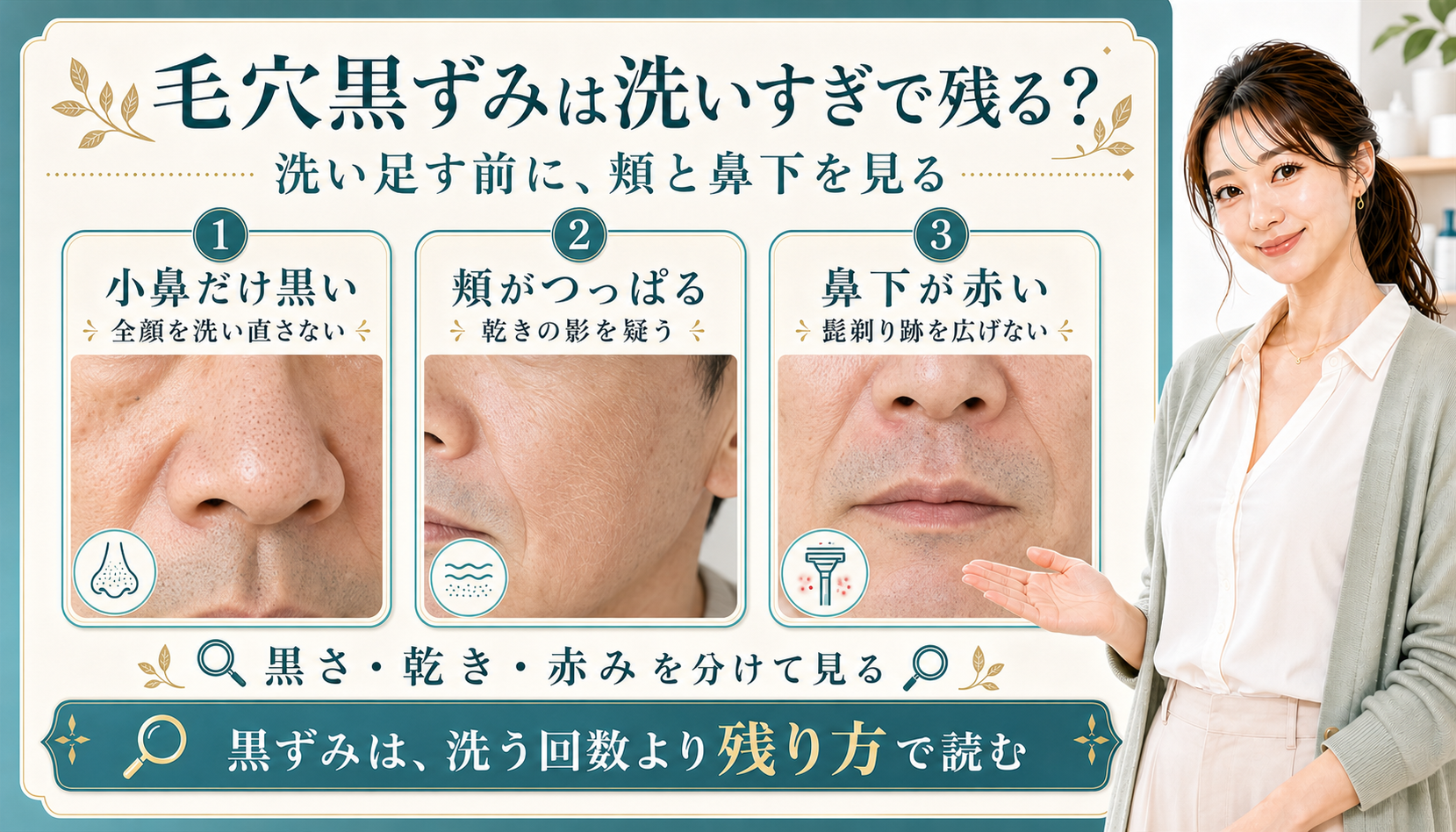 毛穴黒ずみは洗いすぎで残る?