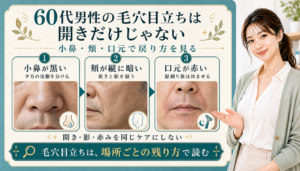 60代男性の毛穴目立ちは開きだけじゃない