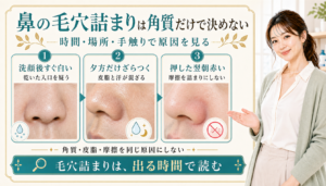 鼻の毛穴詰まりは角質だけで決めない