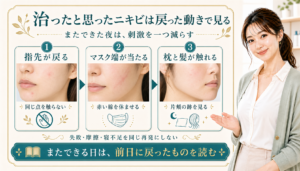 治ったと思ったニキビは戻った動きで見る