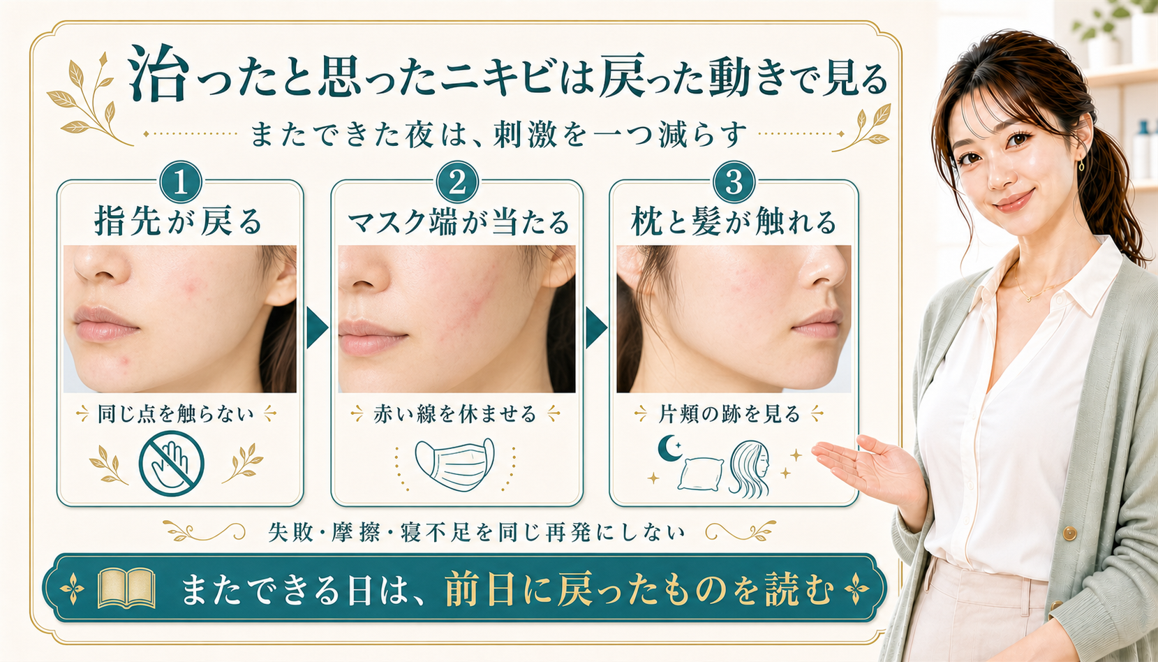 治ったと思ったニキビは戻った動きで見る