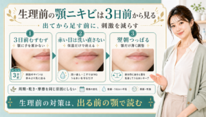 生理前の顎ニキビは3日前から見る