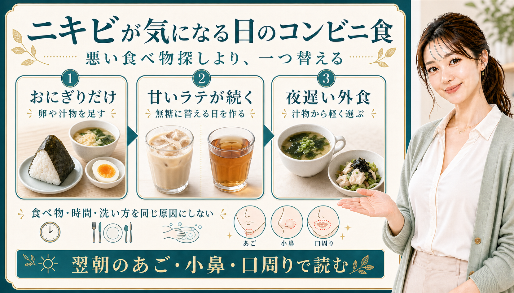 ニキビが気になる日のコンビニ食