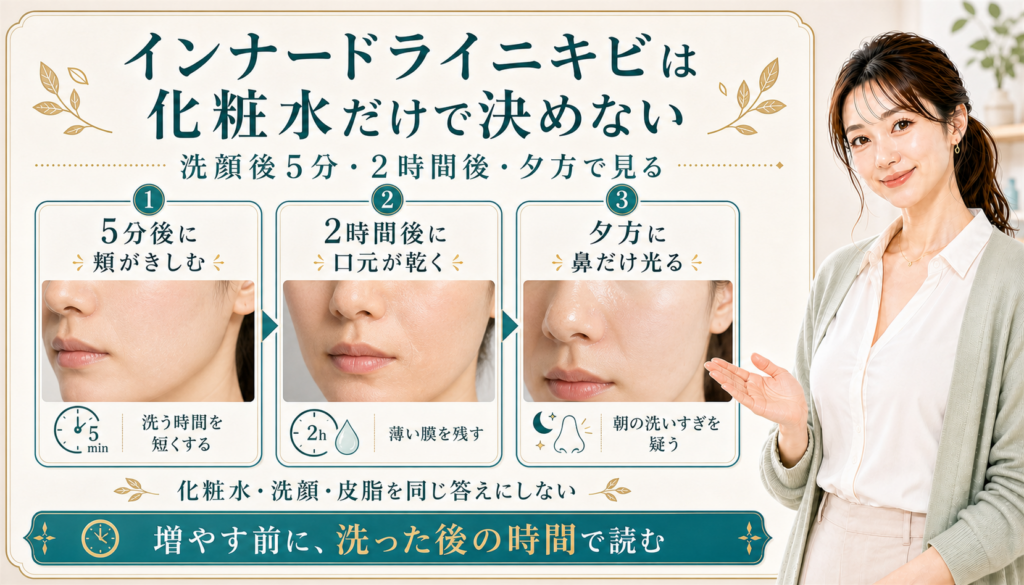 インナードライニキビは化粧水だけで決めない