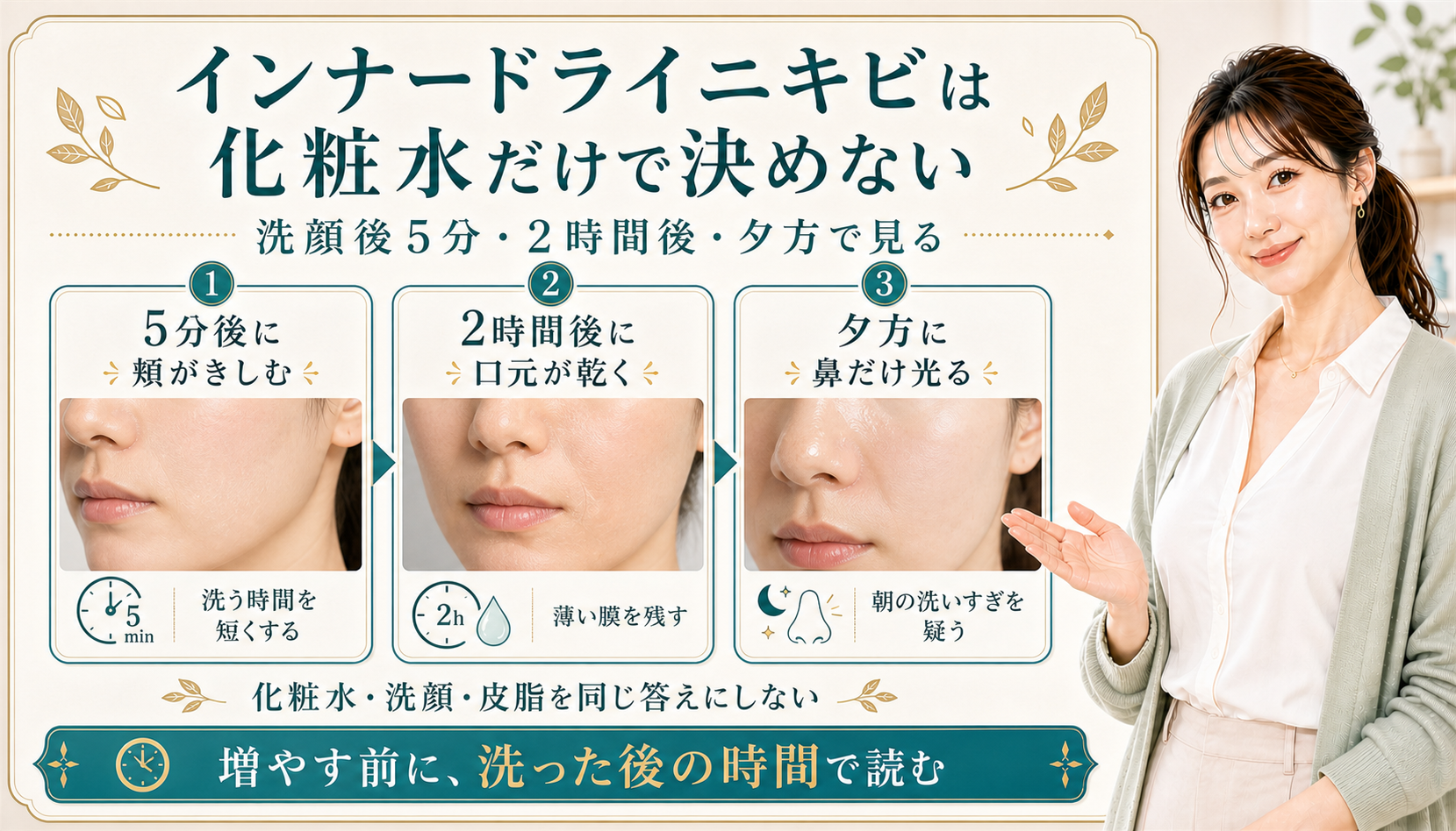 インナードライニキビは化粧水だけで決めない