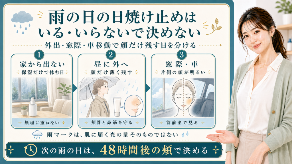 雨の日の日焼け止めはいる・いらないで決めない