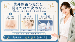 紫外線後の毛穴は開きだけで決めない