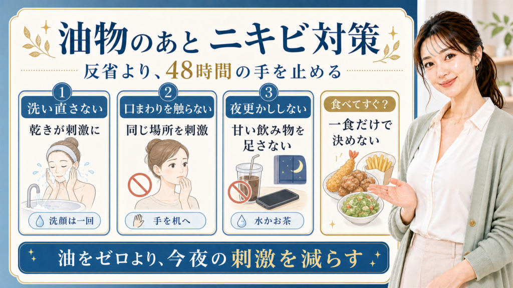 油っこい食事＝ニキビの原因？──ホントとウソを整理しよう