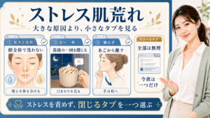 ストレスで肌荒れするのはなぜ？皮脂・乾燥・触る癖の見直し方