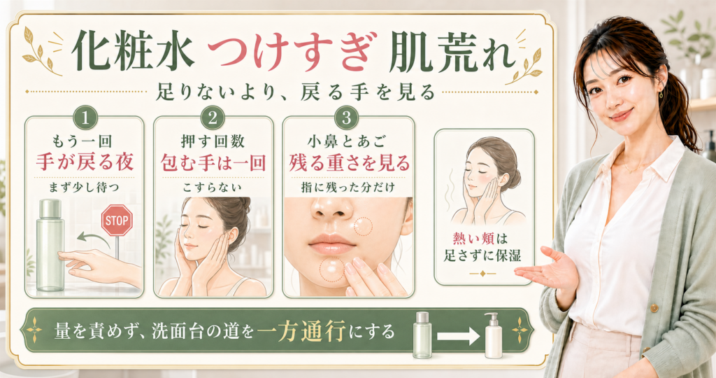 ニキビが増える日は化粧水のつけすぎ？肌荒れする日の見直し方