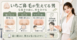 男のいちご鼻が治らない理由｜毛に見える黒ずみの見分け方