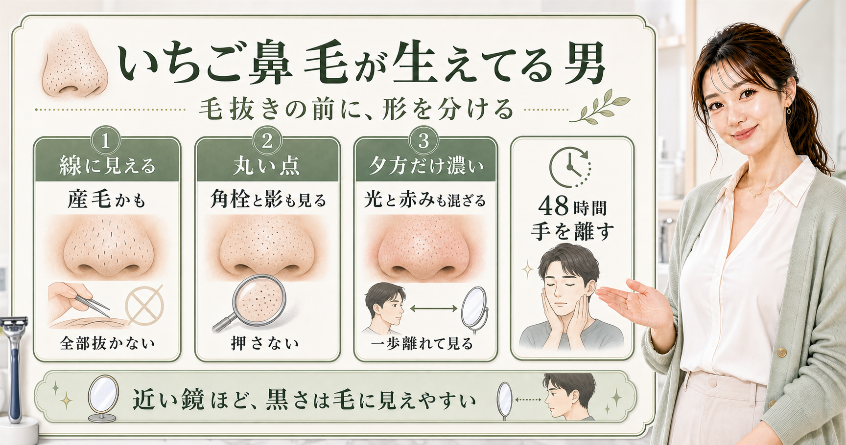 男のいちご鼻が治らない理由｜毛に見える黒ずみの見分け方