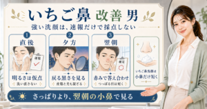 メンズのいちご鼻洗顔、強いほどいい？戻る理由と夜の見方