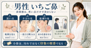 男性のいちご鼻は清潔感で見る｜黒ずみ印象の整え方