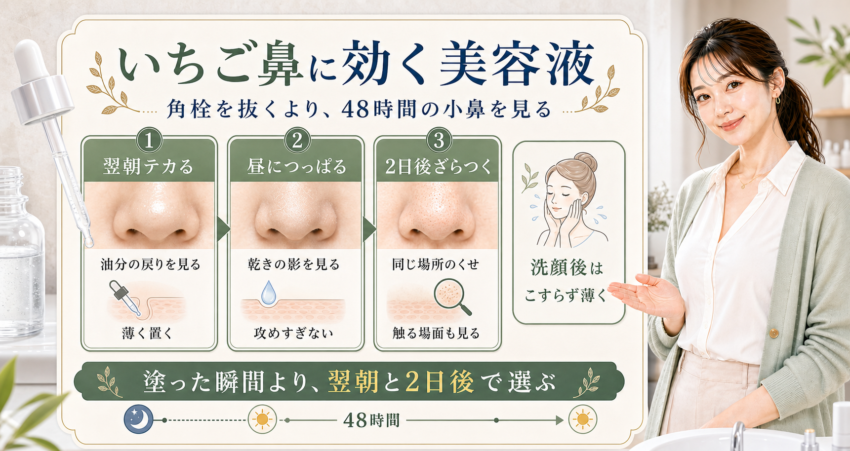 メンズいちご鼻は48時間以内に防ぐ|黒ずみ・角栓・夜ケアの見分け方