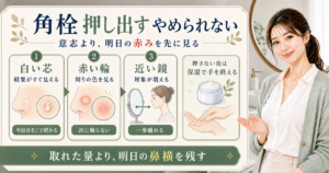 角栓を押し出すのがやめられない？男の小鼻で見る赤みと戻り方