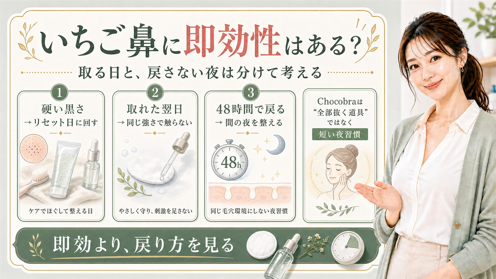 Chocobraのスペシャル毛穴ケア|即効より戻り方