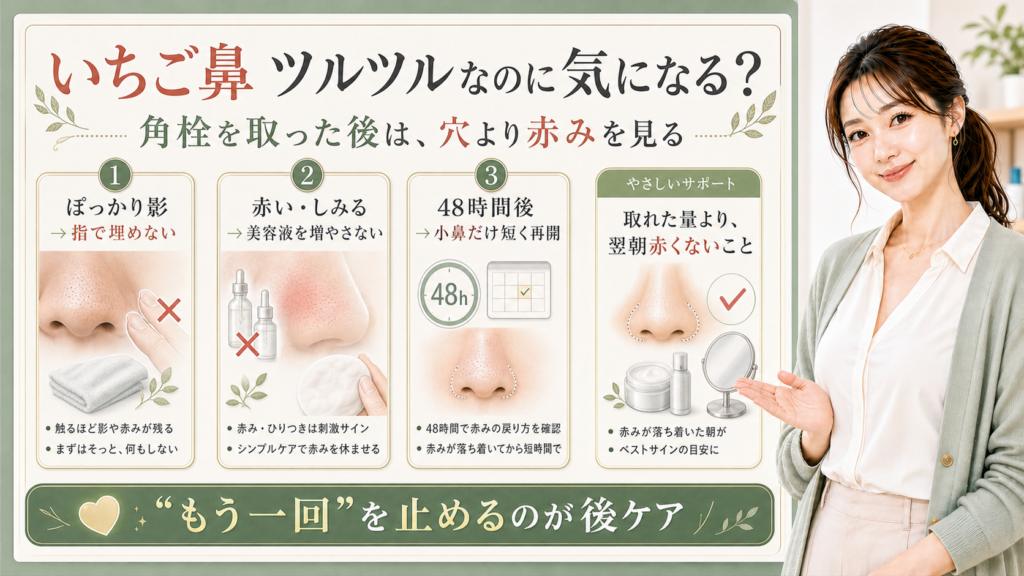 角栓を取った後のケアは何をする？赤み・保湿・48時間の見方