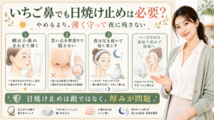いちご鼻でも日焼け止めは必要？小鼻の詰まりと落とし方