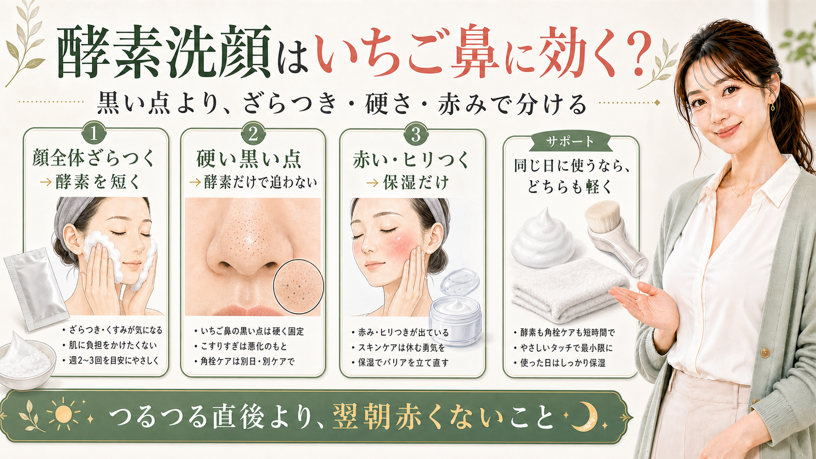 酵素洗顔の効果はいちご鼻にある？毛穴マッサージとの使い分け