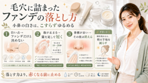 毛穴に詰まったファンデーションの落とし方は？小鼻をこすらない夜の見方