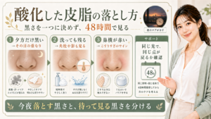 酸化した皮脂は落とす前に48時間で見る毛穴ケア