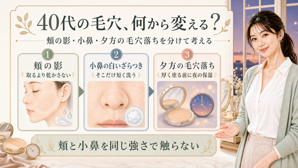 40代の毛穴ケアは何から見直す？頬の影・小鼻・毛穴落ち