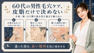男性の毛穴ケアは皮脂だけで決めない夜の小鼻対策