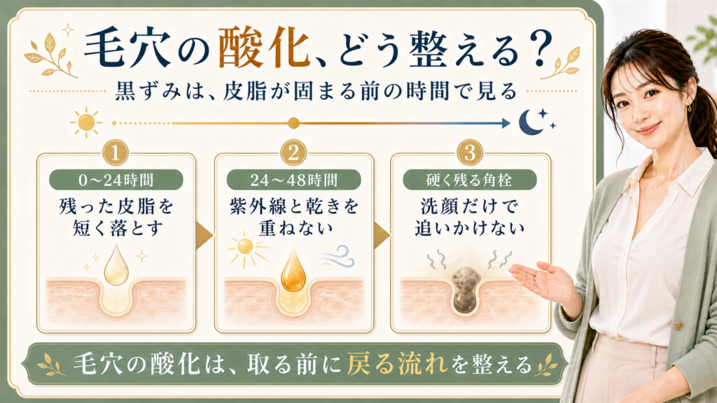 毛穴の酸化を時間で整える記事アイキャッチ