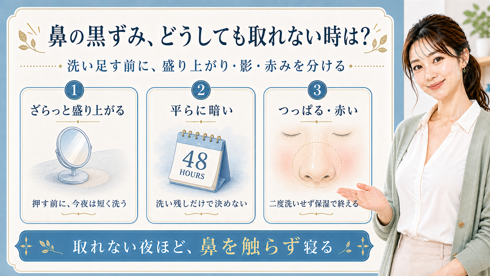 取れない鼻の黒ずみを見分ける記事アイキャッチ