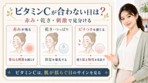 ビタミンCが合わないときの赤み、乾き、ピリつきを整理する3カード図