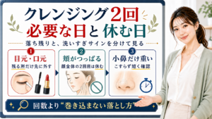 クレンジング2回の必要な日と休む日を整理する美容解説ボード