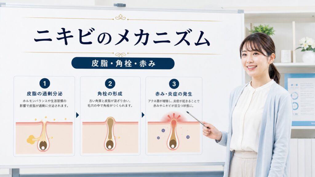 074-acne-mechanism-sebum-keratin-bacteria Beauty Board