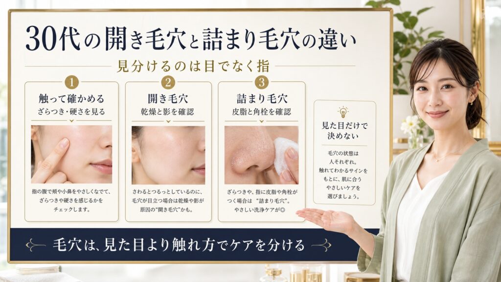 30代の開き毛穴と詰まり毛穴の違い｜見分けるのは”目”でなく”指” Beauty Board