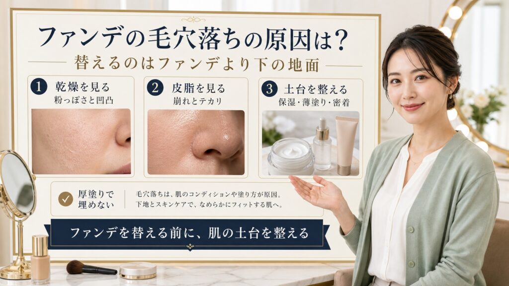 ファンデの毛穴落ちの原因は？替えるのはファンデより”下の地面” Beauty Board