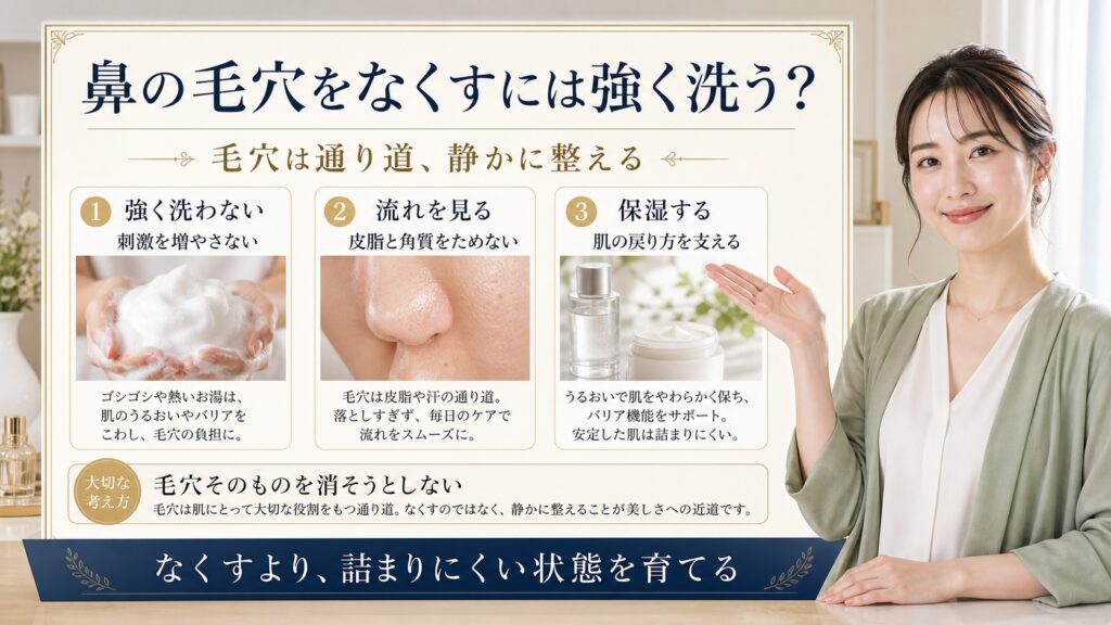 鼻の毛穴をなくすには強く洗う？──毛穴は「通り道」、なくすでなく静かに Beauty Board