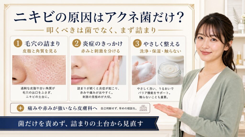 ニキビの原因はアクネ菌だけ？──叩くべきは菌でなく”詰まり” Beauty Board