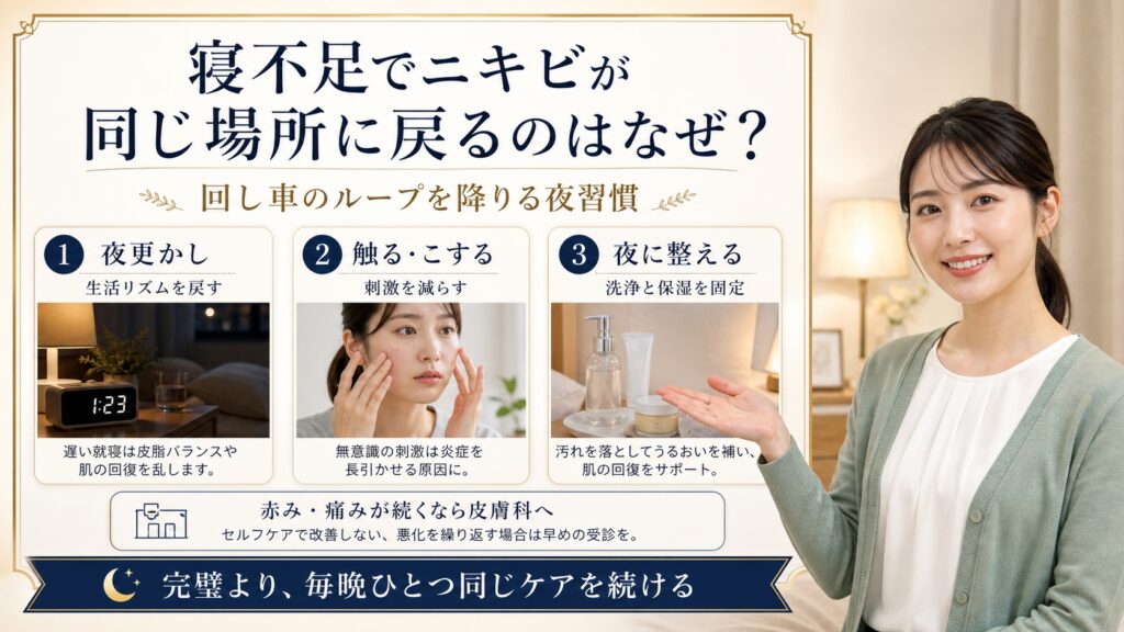 寝不足でニキビが同じ場所に戻るのはなぜ？──抜け出す”回し車”の降り方 Beauty Board
